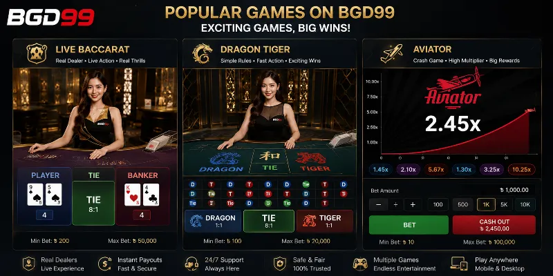 BGD99 comprehensive live dealer and table game suites providing immersive, real-time casino experiences and professional gameplay.