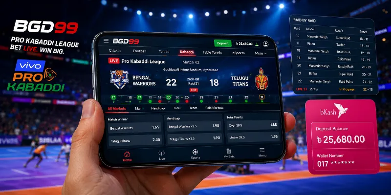 BGD99 Pro Kabaddi League betting guide detailing comprehensive match odds, expert wagering strategies, and dynamic in-play betting options for PKL.